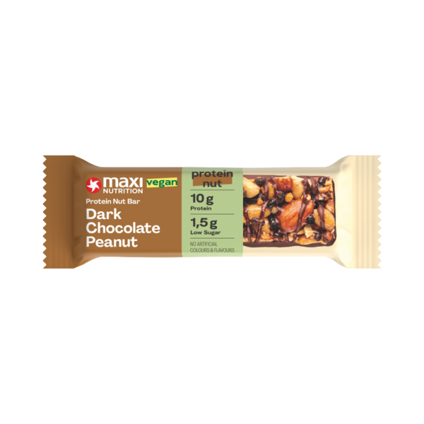 Maxi Nutrition vegan Protein Nut Bar Dark Chocolate Peanut, Proteinriegel, 46g